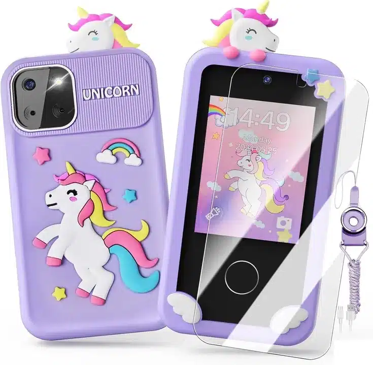 Unicorn Kids Camera Phone Toy with Silicone Protective Case & Screen Guard ₹120.00
